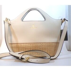 Nanette Lepore Women's Natural Reese Convertible Cutout Handle Tote Purse Spring